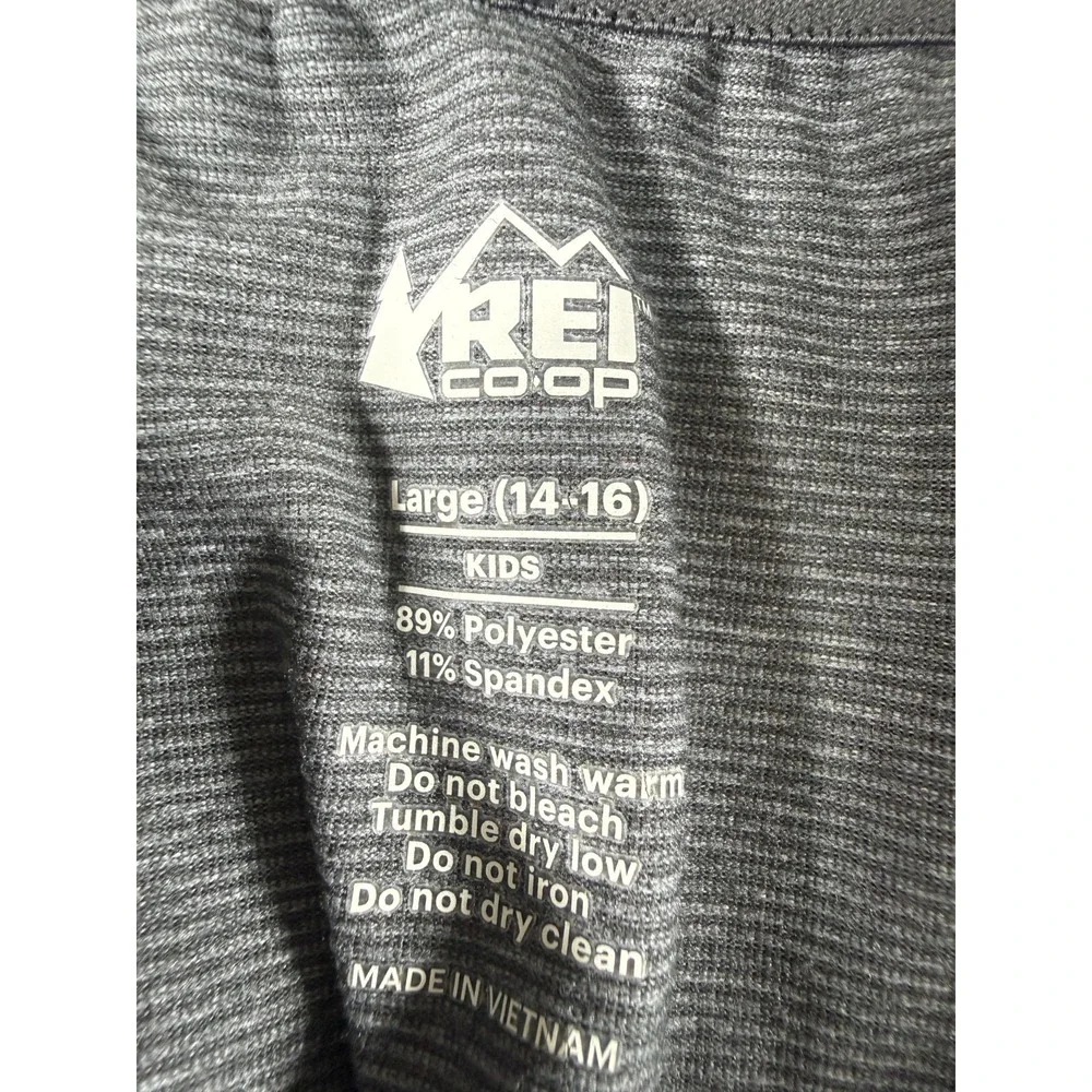 REI Co-op Kids Size Large (14-16) Gray Base Layer Bottoms Stretch